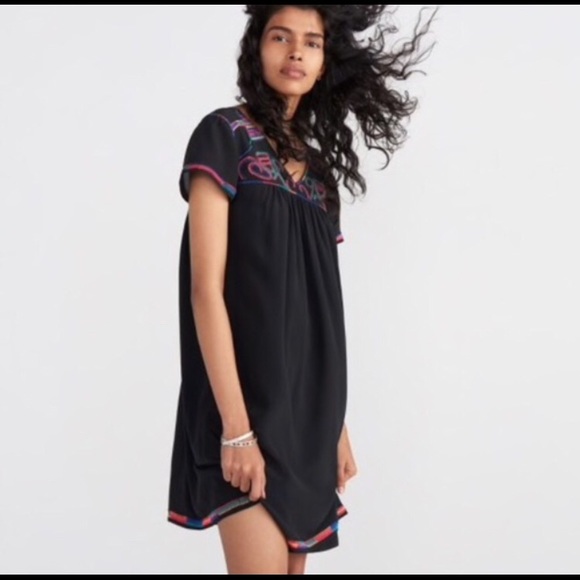 Madewell Dresses & Skirts - Madewell Silk Embroidered babydoll dress